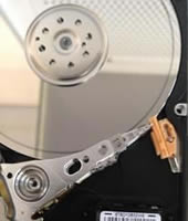 Opened hard disk